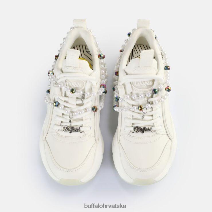 biserno bijela boja Buffalo binary charm tenisice niske veganske |tenisice TDD6T817